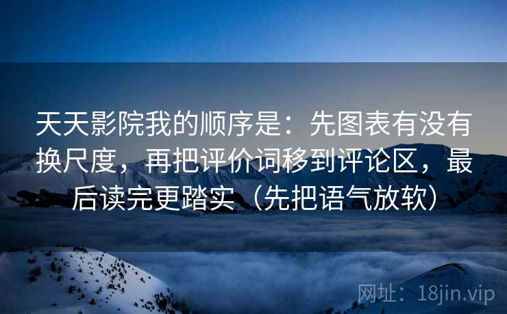 天天影院我的顺序是：先图表有没有换尺度，再把评价词移到评论区，最后读完更踏实（先把语气放软）